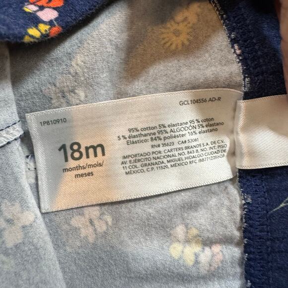 Carter’s 3-Piece 18M Girl Fall Outfit – Floral Sweatshirt, Bodysuit & Leggings - Picture 6 of 7